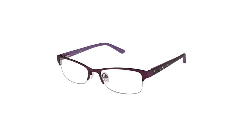 Nicole Miller Jasper Single Vision Prescription Eyeglasses - Frame MATTE PURPLE, Size 51/18mm NMJASPER03