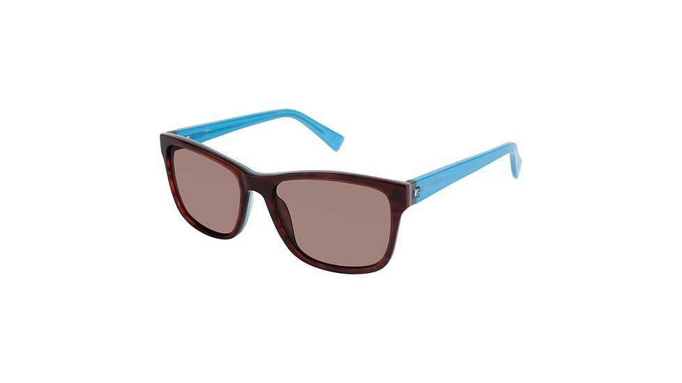 Nicole Miller Waterside Progressive Prescription Sunglasses NMWATERSIDE02 - Frame Color Brown Horn/blue