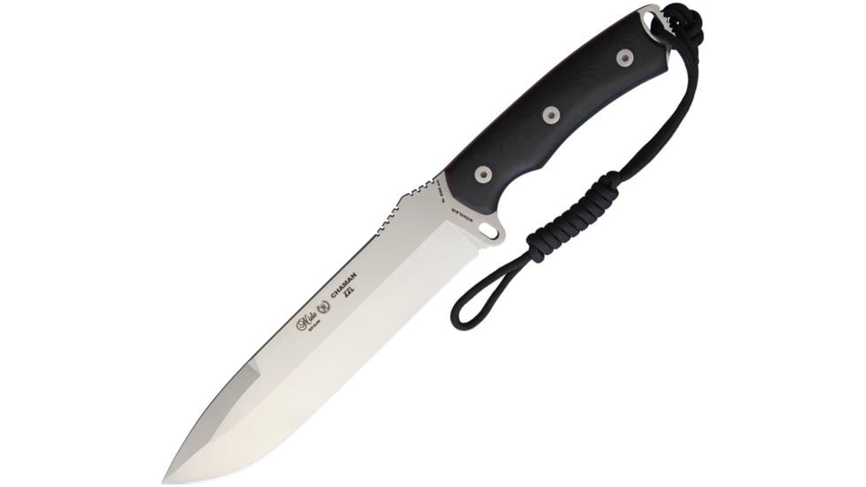 Nieto Chaman XXL Fixed Blade G10 Knife, 7.5 satin finish Bohler N690 stainless blade, Black G10 handle, 142-G10