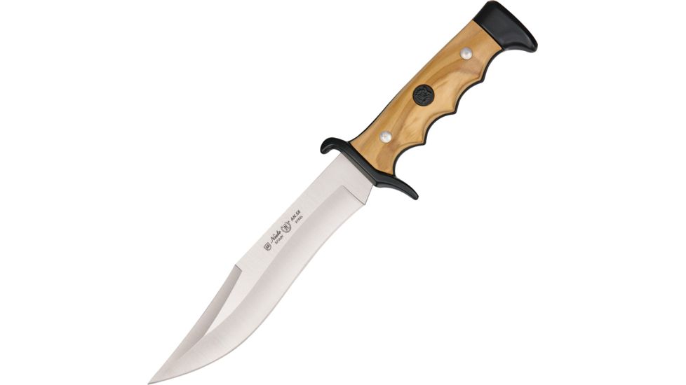 Nieto Cuchillo Cetreria Fixed Blade Knife, SS Plain Clip Blade, Olive Wood handle NIE2402
