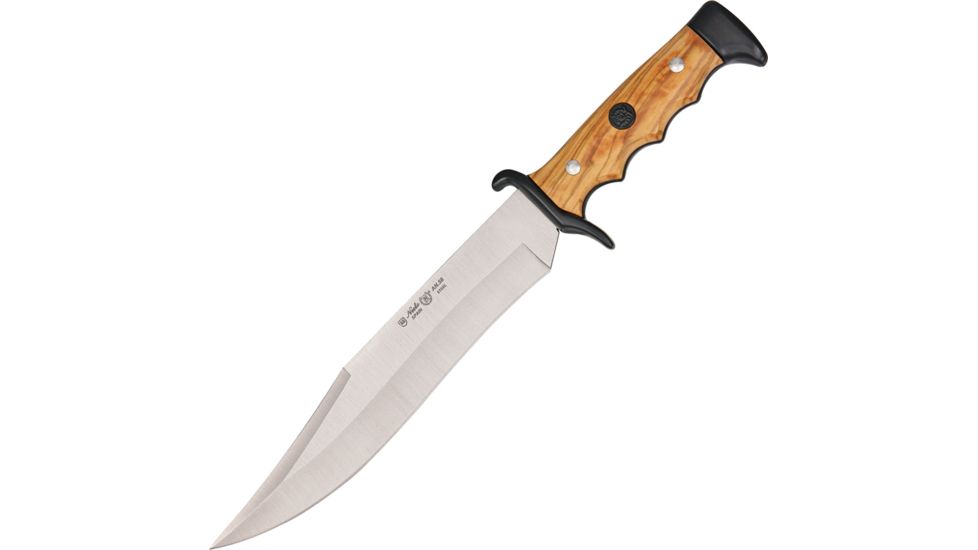 Nieto Cuchillo Cetreria Fixed Blade Knife, SS Plain Bowie Blade, Olive Wood handle NIE2403