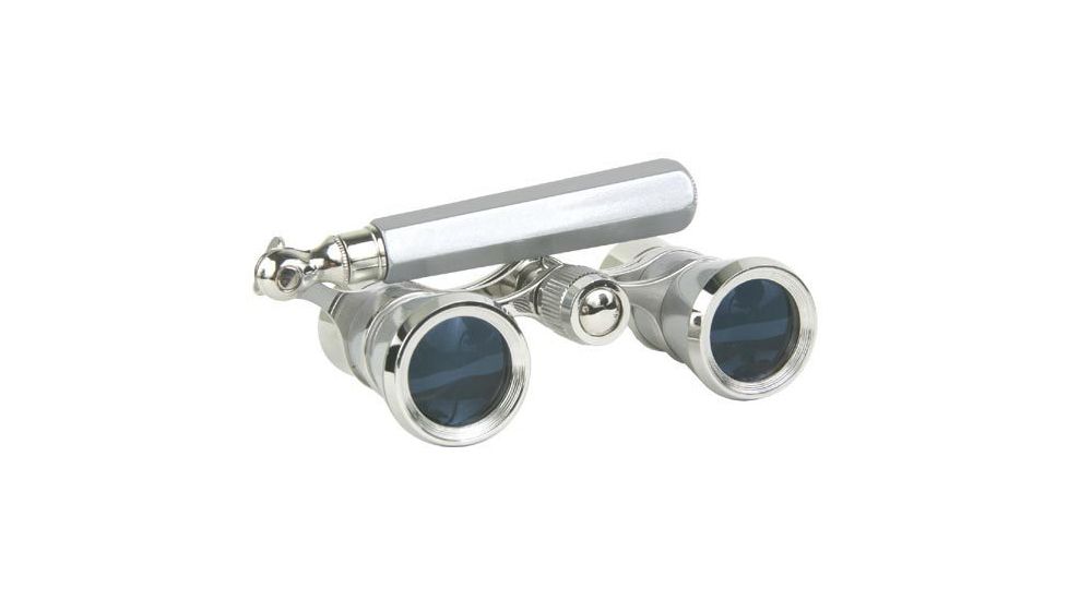 LaScala Optics IOLANTA Lorgnette Opera Glasses - Platinum body, Silver Rings
