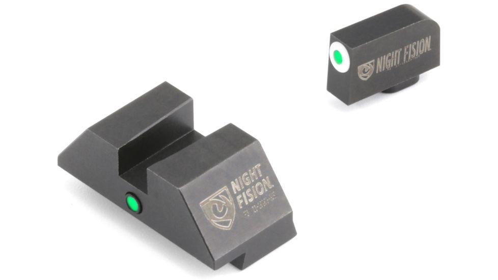 Night Fision Perfect Dot Tritium Night Sight Set, Accur8 Front/Square Rear, Glock 17/17L, GLK001015WGZ