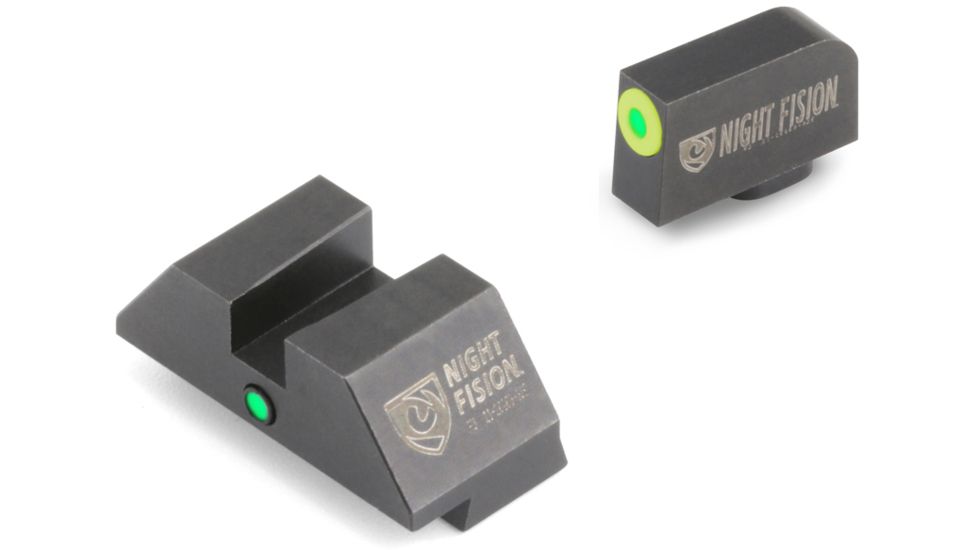 Night Fision GLK001015YGZ Night Sight Set Accur8 Front/Square Rear Glock 17/17L