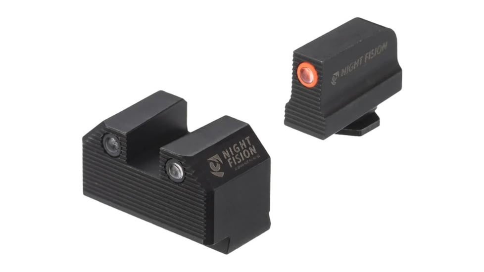 Night Fision Night Fision Optics Ready Stealth Series Tritium Pistol Night Sight, Glock, Front &amp; Rear, Orange Front, Green Rear, NF-GLK-003-220-227-OGZG