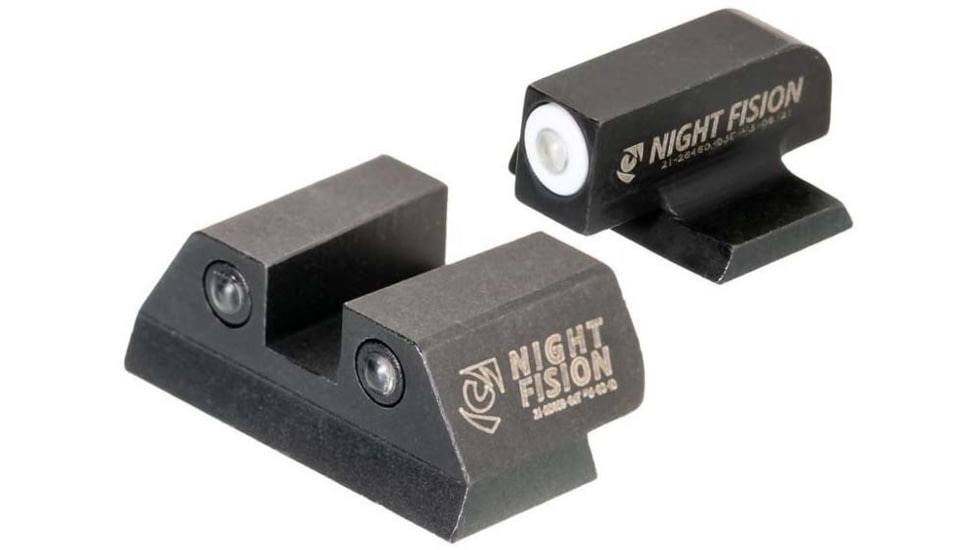 Night Fision Standard Height Night Sight Set, FN 509, White Front Ring, FNH-101-003-WGZG