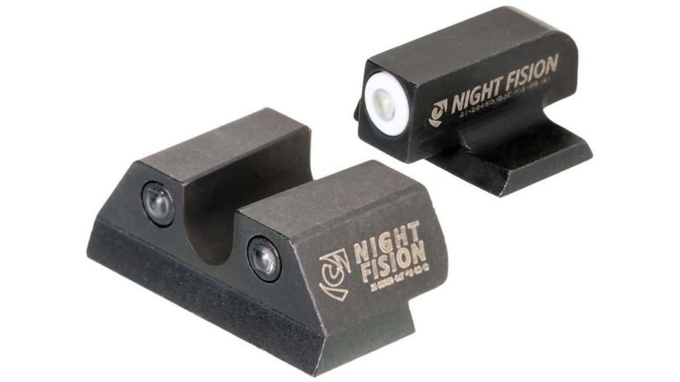 Night Fision Standard Height Night Sight Set, FN 509, White Front Ring, U Notch Rear, FNH-101-007-WGZG