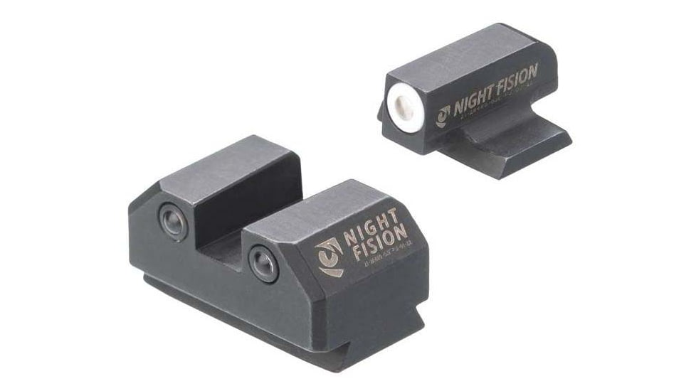 Night Fision Standard Height Night Sight Set, Ruger Max 9, White Front Ring, RUG-326-003-WGZG