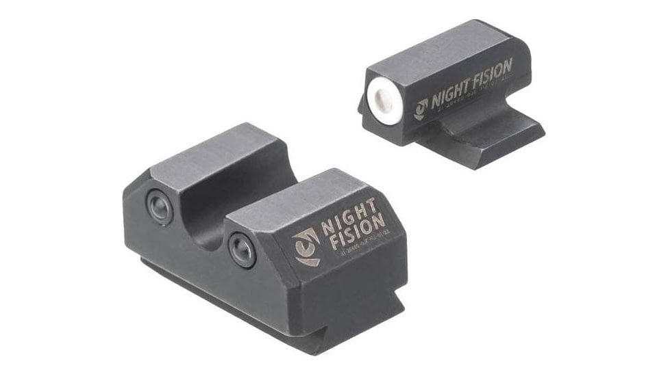 Night Fision Standard Height Night Sight Set, Ruger Max 9, White Front Ring, U Notch Rear, RUG-326-007-WGZG