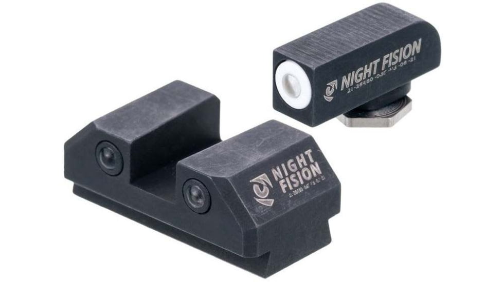Night Fision Standard Height Night Sight Set, Taurus G3c/GX4, White Front Ring, TAU-252-003-WGZG