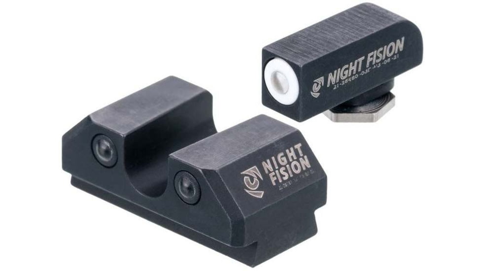 Night Fision Standard Height Night Sight Set, Taurus G3c/GX4, White Front Ring, U Notch Rear, TAU-252-007-WGZG