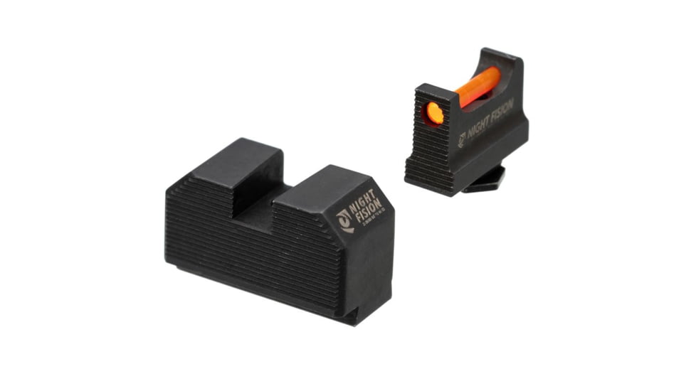 Night Fision Optic Height Fiber Sight Set, Glock 17/19/45/48 w/ RMR/507c/SRO/ACRO, Red Front, Black, GLK-001-330-353-RFZX