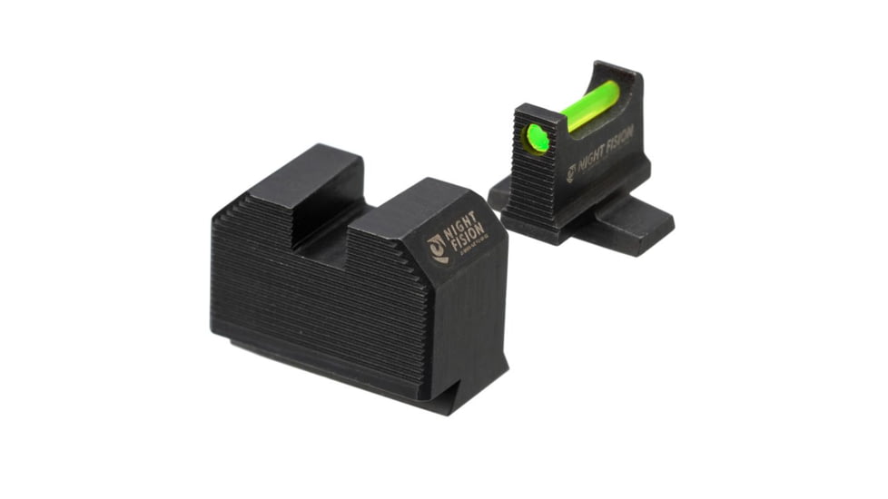 Night Fision Optic Height Fiber Sight Set, Smith &amp; Wesson M&amp;P 2.0 w/ RMR/507c/SRO, Green Front, Black, SAW-206-311-402-GFZX