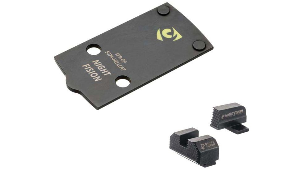 Night Fision Optic Plate + Blacked Out Sights Combo 507K to Springfield Hellcat, Black, SPR-OPBS-507K-HC-ZXZX