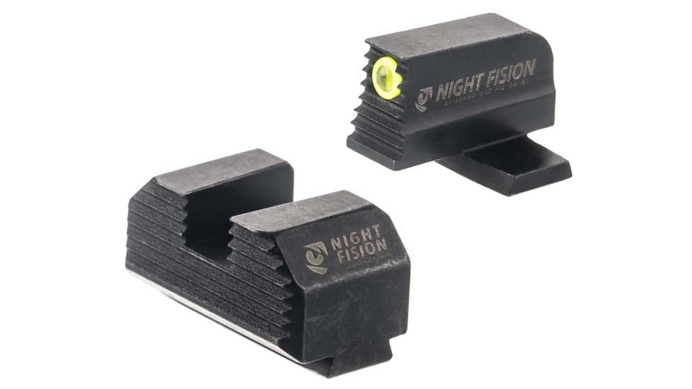 Night Fision Optic Plate + Tritium Ylw Front Sight Combo 507k to Springfield Hellcat, Black, SPR-OPBS-507K-HC-YGZX