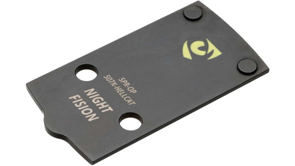 Night Fision Optic Plate + Tritium Ylw Front Sight Combo 507k to Springfield Hellcat, Black, SPR-OPBS-507K-HC-YGZX