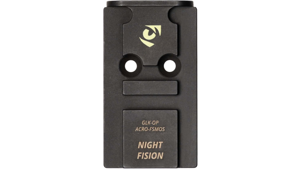 Night Fision Optic Plate + Tritium Ylw Front Sight Combo ACRO to Glock Full Size MOS, Black, GLK-OPBS-ACRO-MOS-YGZX