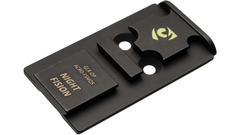 Night Fision Optic Plate + Tritium Ylw Front Sight Combo ACRO to Glock Full Size MOS, Black, GLK-OPBS-ACRO-MOS-YGZX
