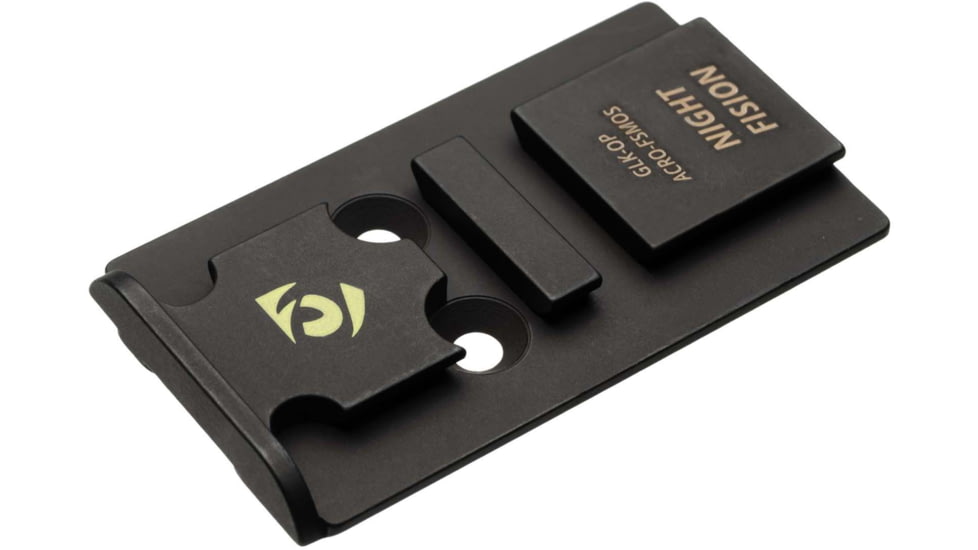 Night Fision Optic Plate + Tritium Ylw Front Sight Combo ACRO to Glock Full Size MOS, Black, GLK-OPBS-ACRO-MOS-YGZX