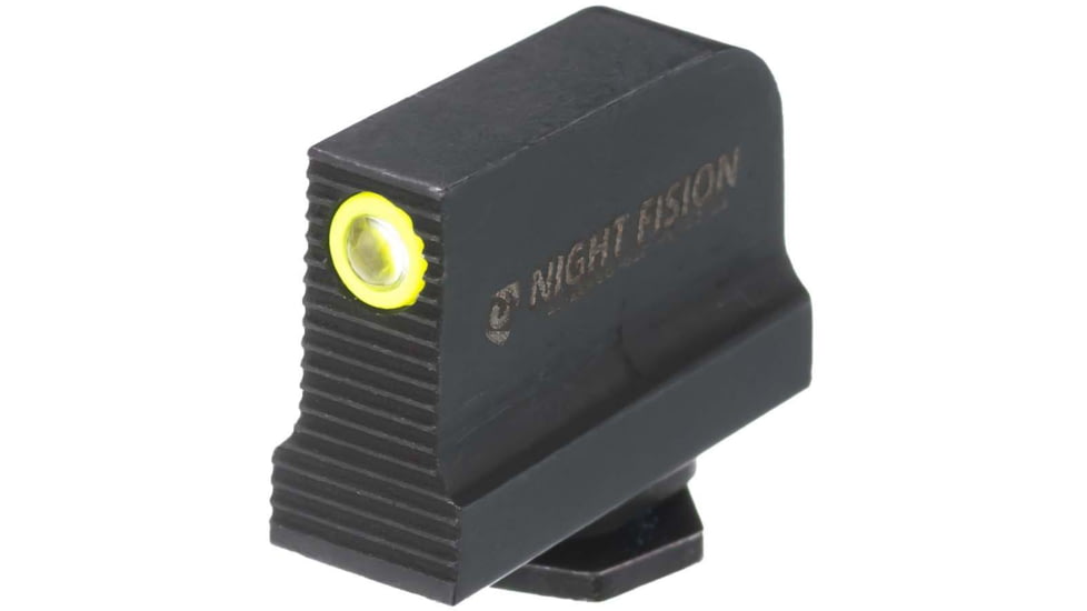 Night Fision Optic Plate + Tritium Ylw Front Sight Combo ACRO to Glock Full Size MOS, Black, GLK-OPBS-ACRO-MOS-YGZX