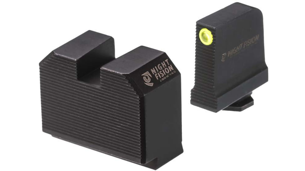 Night Fision Optic Plate + Tritium Ylw Front Sight Combo DPP/Romeo Pro to Glock Full Size MOS, Black, GLK-OPBS-DPP-MOS-YGZX