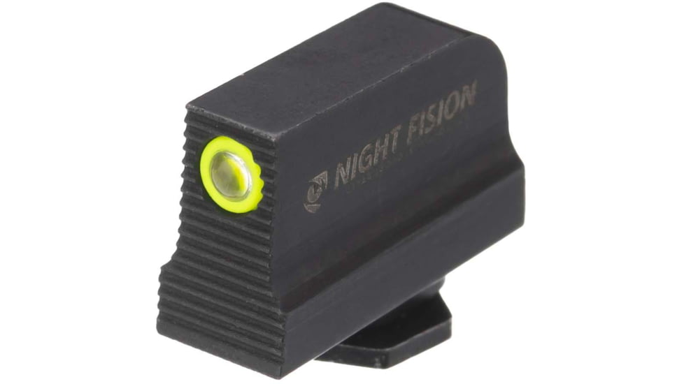 Night Fision Optic Plate + Tritium Ylw Front Sight Combo EPS to Glock Full Size MOS, Black, GLK-OPBS-EPS-MOS-YGZX