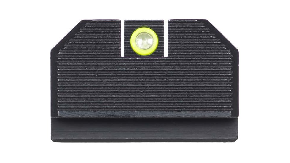 Night Fision Optic Plate + Tritium Ylw Front Sight Combo EPS to Glock Full Size MOS, Black, GLK-OPBS-EPS-MOS-YGZX