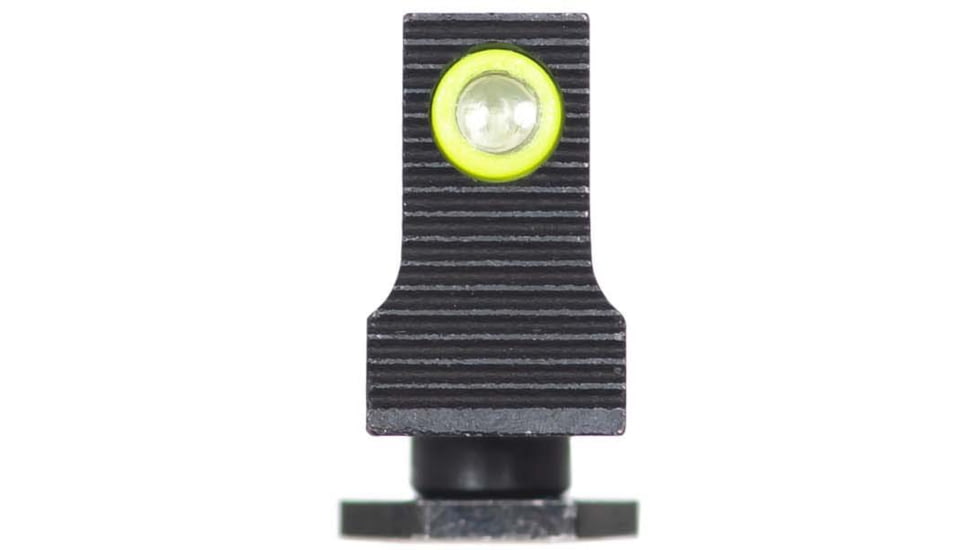 Night Fision Optic Plate + Tritium Ylw Front Sight Combo EPS to Glock Full Size MOS, Black, GLK-OPBS-EPS-MOS-YGZX