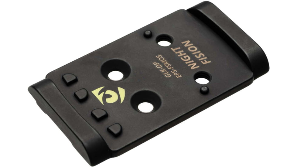 Night Fision Optic Plate + Tritium Ylw Front Sight Combo EPS to Glock Full Size MOS, Black, GLK-OPBS-EPS-MOS-YGZX