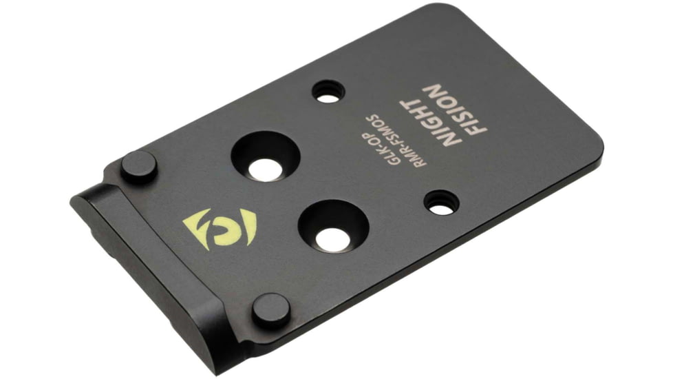 Night Fision RMR Cut Adapter Plate, Glock Mos + Tritium Ylw Front Sight Combo, Black, GLK-OPBS-RMR-MOS-YGZX