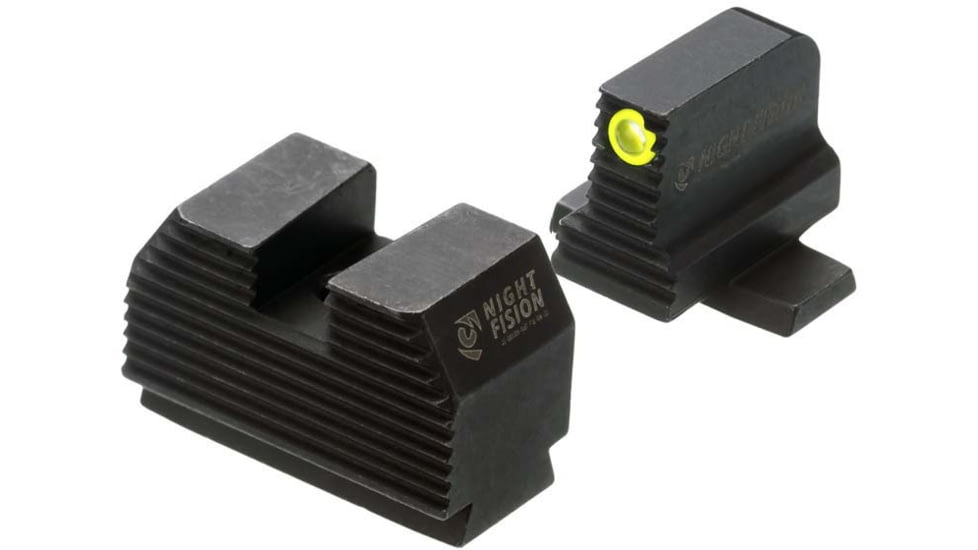 Night Fision Optic Plate + Tritium Ylw Front Sight Combo RMR/507c to Sig P320, Black, SIG-OPBS-RMR-P320-YGZX