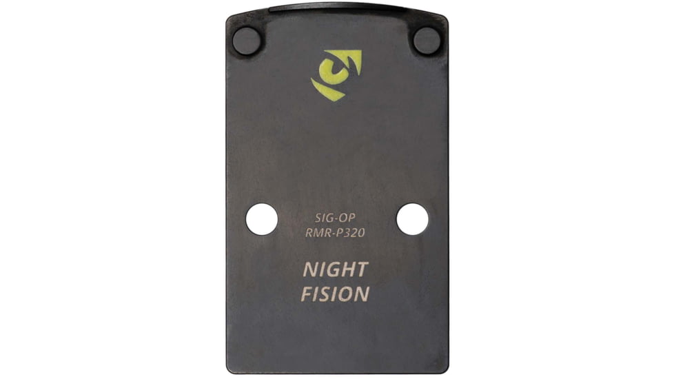 Night Fision Optic Plate + Tritium Ylw Front Sight Combo RMR/507c to Sig P320, Black, SIG-OPBS-RMR-P320-YGZX