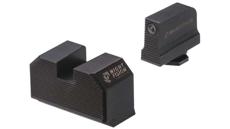 Night Fision Optics Ready Stealth Lower 1/3rd Night Sight Set, Glock 17/19/34 w/ RMR/507c/SRO/ACRO, Black Front Ring, Blank Rear Sight, GLK-001-330-353-ZGZX