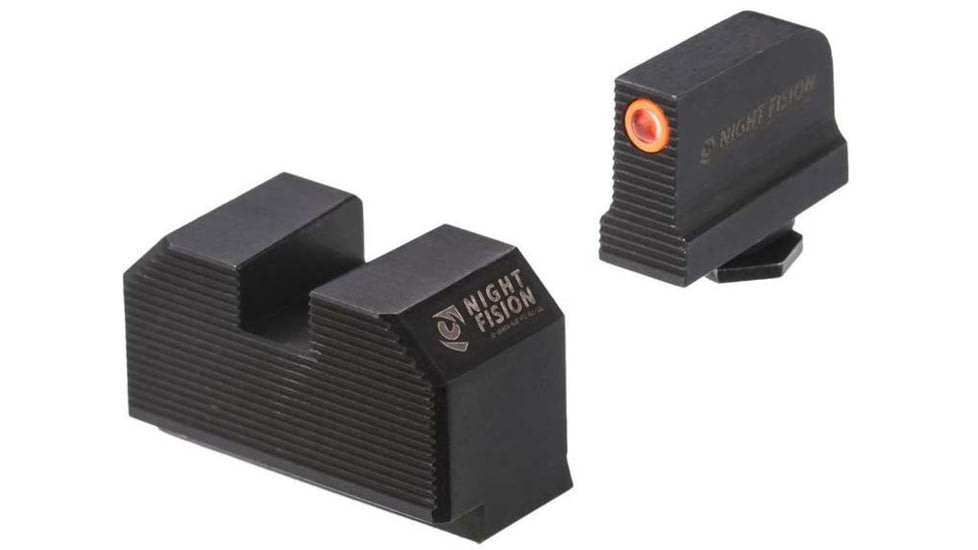 Night Fision Optics Ready Stealth Lower 1/3rd Night Sight Set, Glock 17/19/34 w/ RMR/507c/SRO/ACRO, Orange Front Ring, Blank Rear Sight, GLK-001-330-353-OGZX
