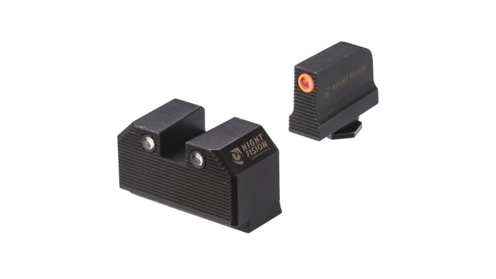 Night Fision Optics Ready Stealth Lower 1/3rd Night Sight Set, Glock 17/19/34 w/ RMR/507c/SRO/ACRO, Orange Front, Black, GLK-001-330-353-OGZG