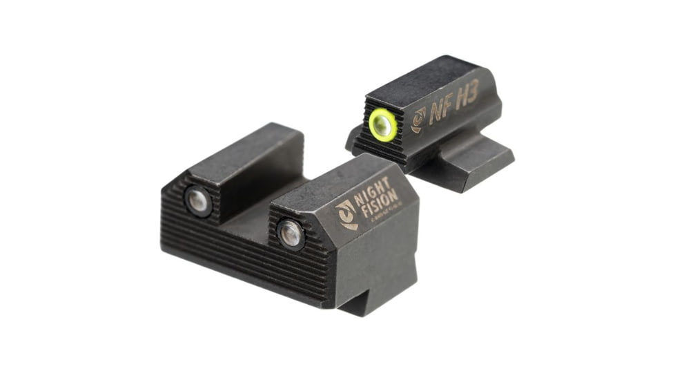Night Fision Optics Ready Stealth Night Sight Set for Canik Mete SF and TP9 Pistols w/ Yellow Front Ring, Black, One Size, CNK-029-187-250-YGZG