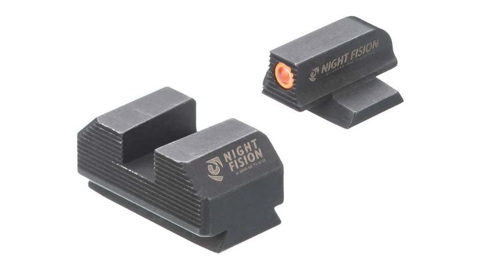 Night Fision Optics Ready Stealth Ruger Night Sight Set, Ruger Max 9, Orange Front Ring, Blank Rear Sight, RUG-326-185-262-OGZX