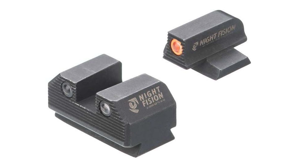 Night Fision Optics Ready Stealth Ruger Night Sight Set, Ruger Max 9, Orange Front Ring, RUG-326-185-262-OGZG