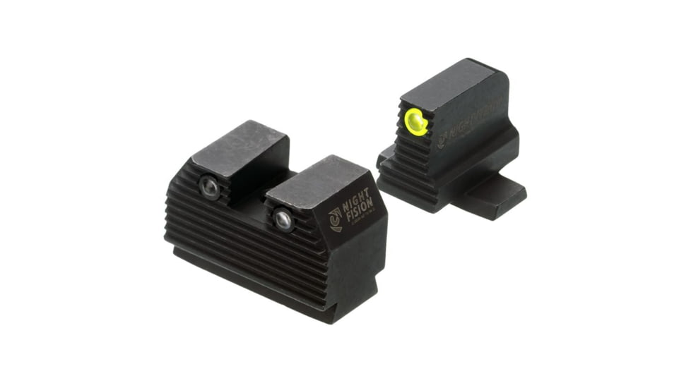 Night Fision Optics Ready Stealth Night Sight Set for Sig P320/RMR/507c/508t/Romeo Pro w/ Yellow Front Ring, Black, One Size, SIG-180-345-332-YGZG