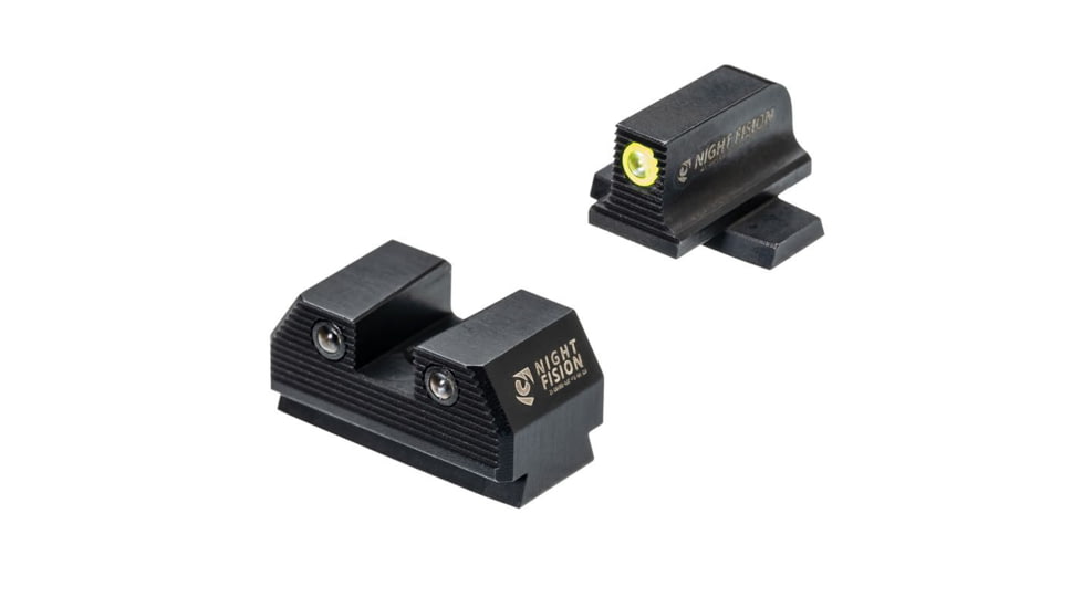 Night Fision Optics Ready Stealth Night Sight Set for Sig P365/507k w/ Yellow Front Ring, Black, One Size, SIG-180-240-238-YGZG