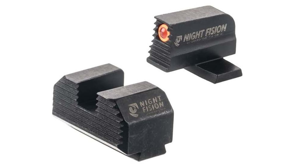 Night Fision Optics Ready Stealth Springfield Armory Night Sight Set, Springfield Hellcat OSP/XD-S w/ 507k, Orange Front Ring, Blank Rear Sight, SPR-229-248-268-OGZX