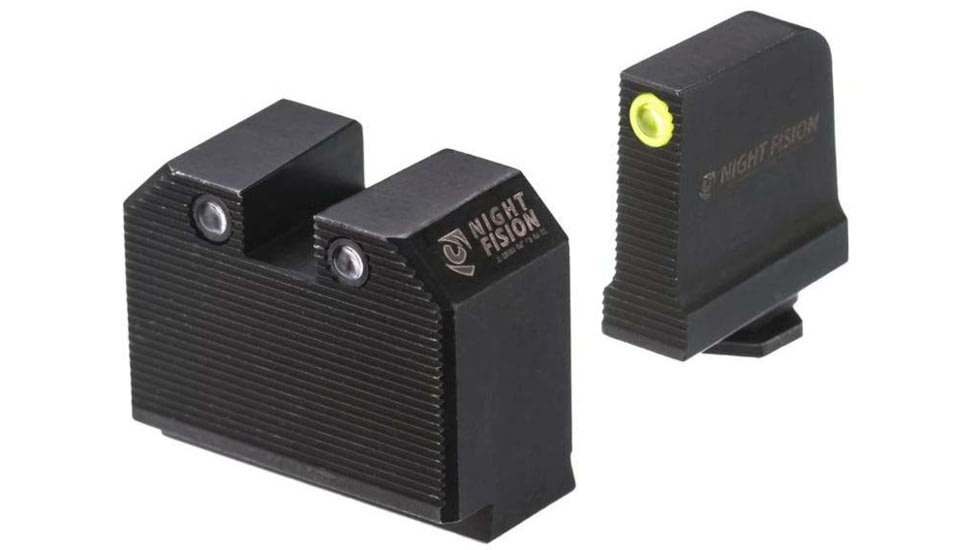 Night Fision Optics Ready Stealth Walther Night Sight Set, Walther PDP/PPQ w/ DPP/509t/Romeo Pro, Yellow Front Ring, WAL-277-469-494-YGZG