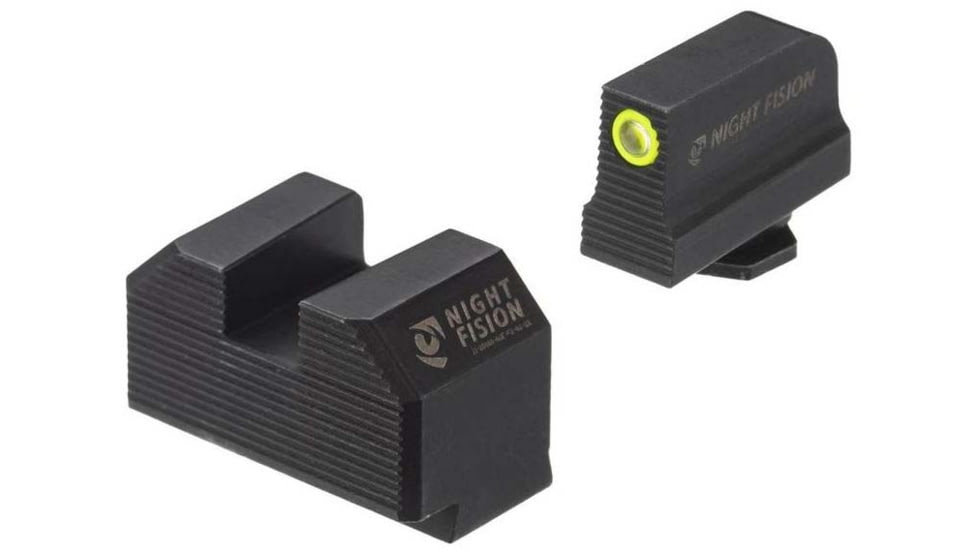 Night Fision Optics Ready Stealth Walther Night Sight Set, Walther PDP/PPQ w/ RMR/507c/508t, Yellow Front Ring, Blank Rear Sight, WAL-277-290-313-YGZX