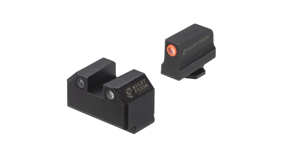Night Fision Optics Ready Stealth Night Sight Set, Walther PDP/PPQ w/ RMR/507c/508t, Orange Front, Black, WAL-277-290-313-OGZG