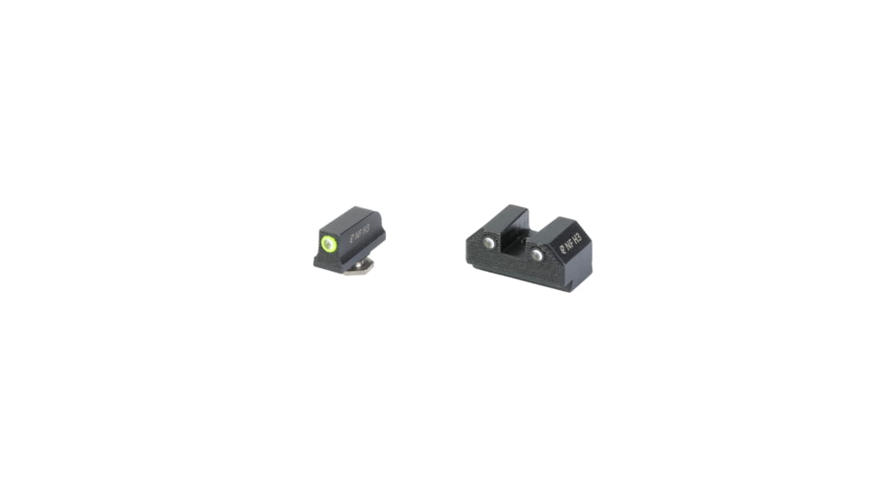 Night Fision Optics Ready Stealth Series Sights, Tritium with Yellow Fluorescent Ring Front Sight, Tritium Rear Sight, Fits Glock 43/42/43X MOS, .220"-.227" Blade Height, Nitride Finish, Black, GLK-003-220-227-YGZG