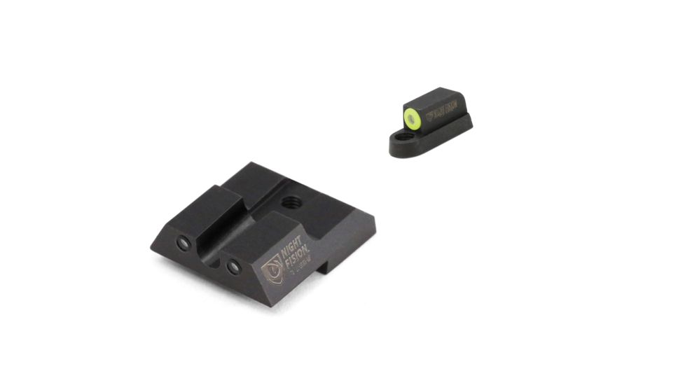 Night Fision Perfect Dot Front Night Sights w/ U Notch Rear for CZ-USA, Yellow Front w/ Green Tritium - Black Rear w/ Gree, fits P-07 &amp; P-09, CZU-076-007-YGZG