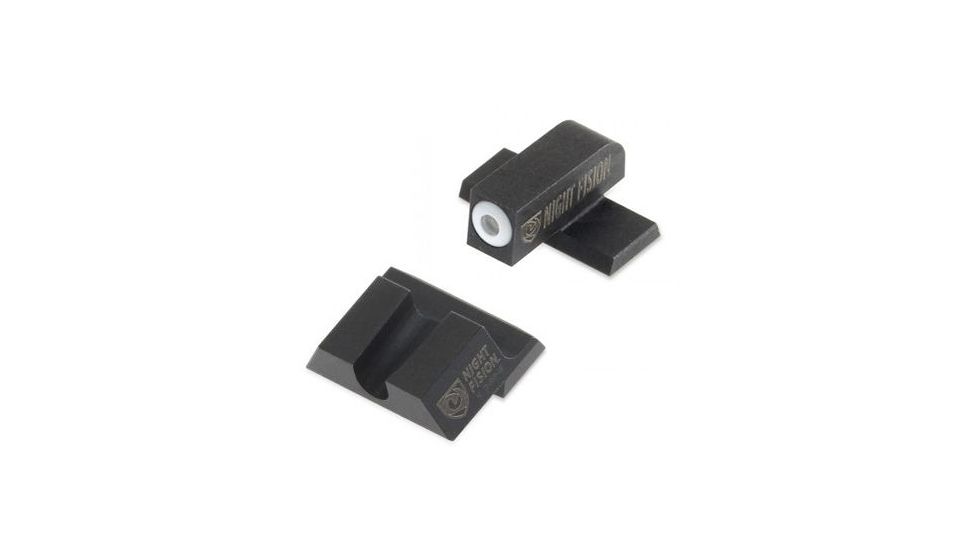 Night Fision Perfect Dot Night Sight Set w/Front, U Rear, White Front w/Green Tritium, Black Rear w/Green Tr, Fits Springfield XD-S &amp; XD-E, SPR-228-007-WGZG