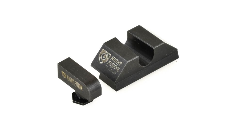 Night Fision Perfect Dot Night Sight Set w/Orange Front, U Black Rear, w/Green Tritium, Glock 17/17L/19/22-28/31-35/37-39, GLK-001-007-OGZG