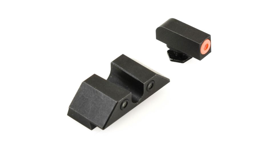 Night Fision Perfect Dot Night Sight Set w/Orange Front, U Black Rear, w/Green Tritium, Glock 17/17L/19/22-28/31-35/37-39, GLK-001-007-OGZG