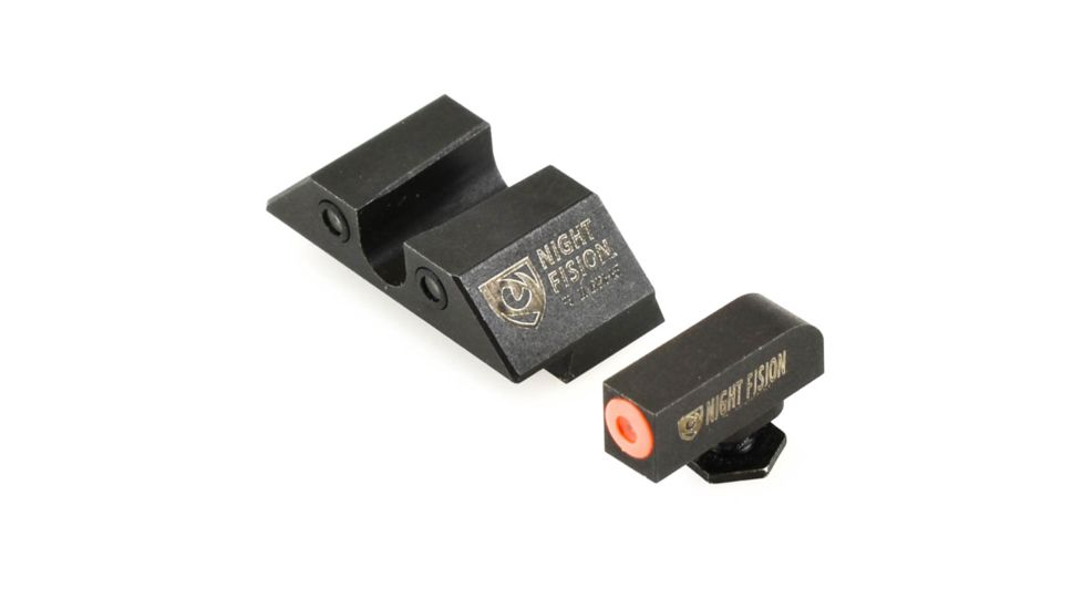 Night Fision Perfect Dot Night Sight Set w/Orange Front, U Black Rear, w/Green Tritium, Glock 17/17L/19/22-28/31-35/37-39, GLK-001-007-OGZG